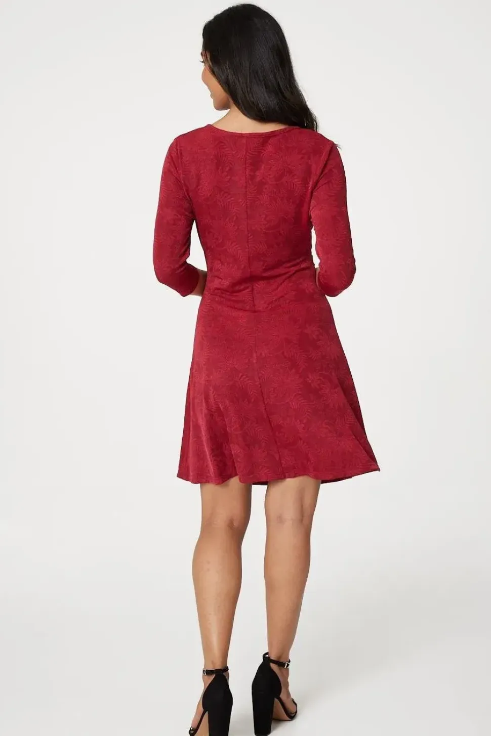 Floral Ruched Front Skater Dress