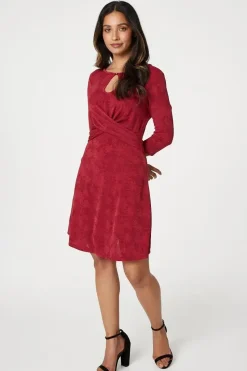 Floral Ruched Front Skater Dress