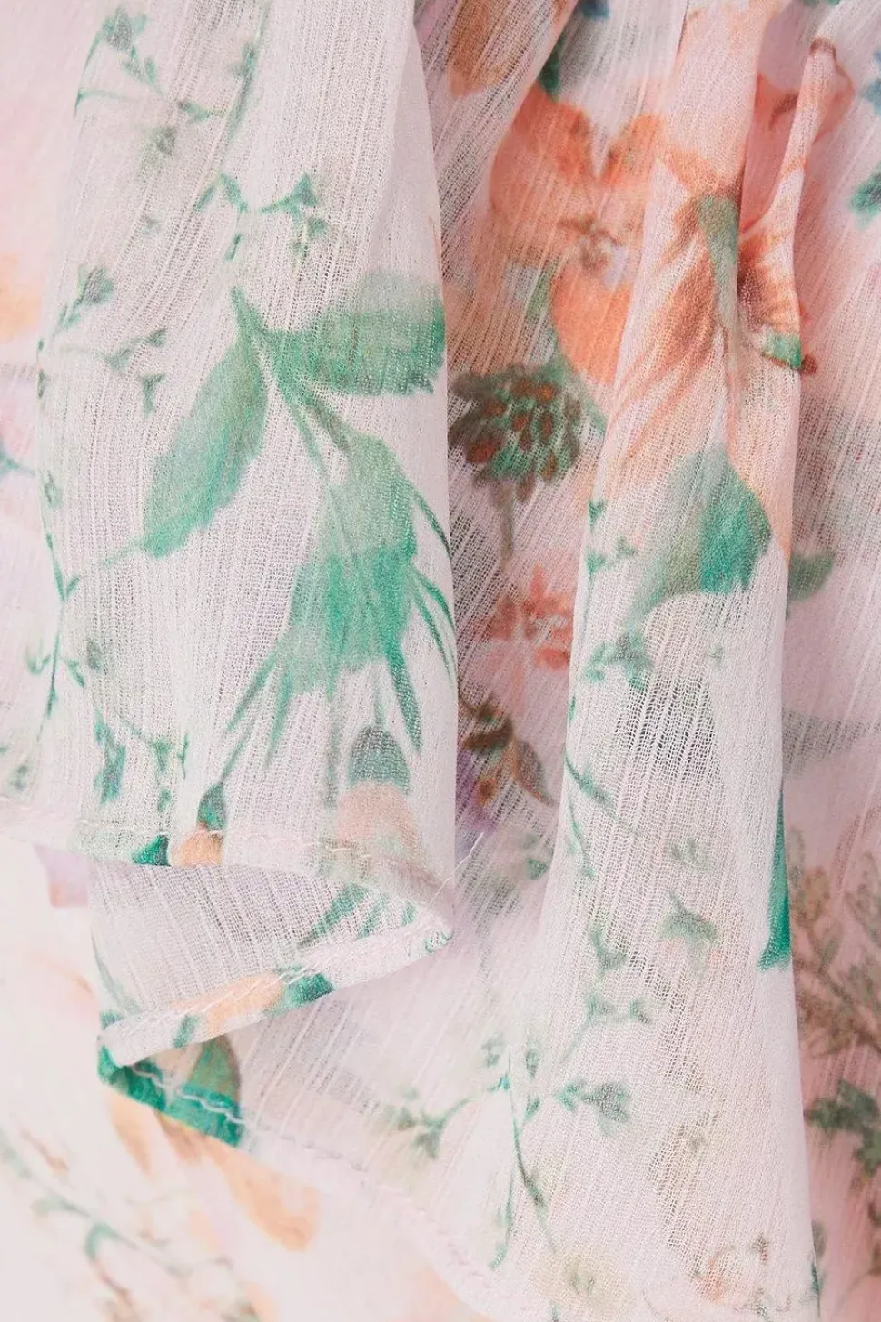 Floral Ruffle Drop Hem Midaxi Dress