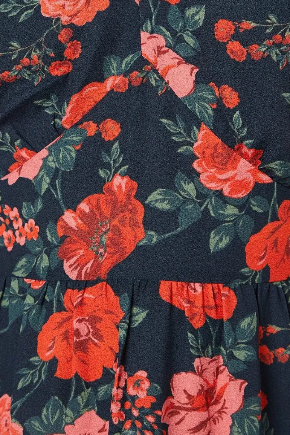 Floral Ruffle Hem Midi Dress