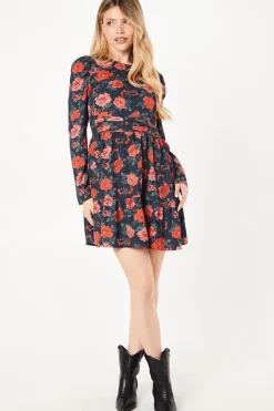 Floral Ruffle Hem Mini Dress