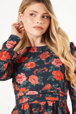 Floral Ruffle Hem Mini Dress