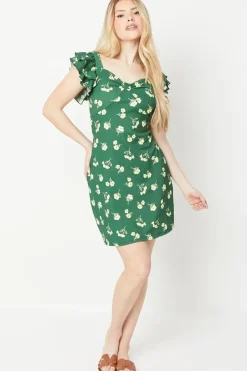 Floral Ruffle Sleeve Mini Dress
