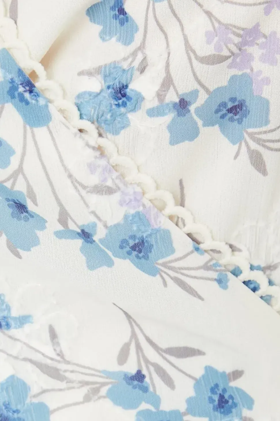 Floral Satin Jacquard Wrap Midi Dress