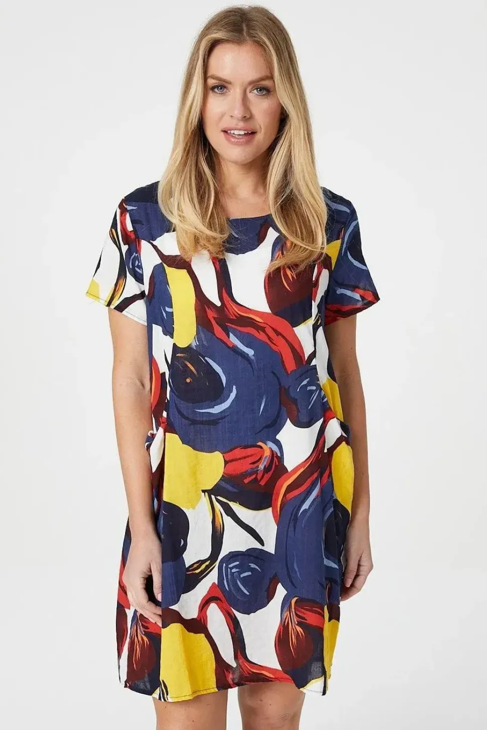 Floral Short Sleeve Shift Dress
