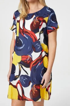 Floral Short Sleeve Shift Dress