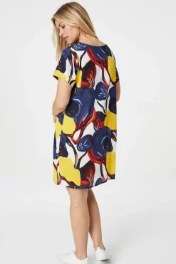 Floral Short Sleeve Shift Dress