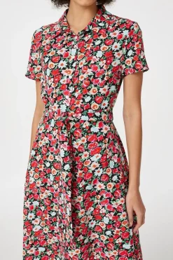 Floral Short Sleeve Shirt Dress