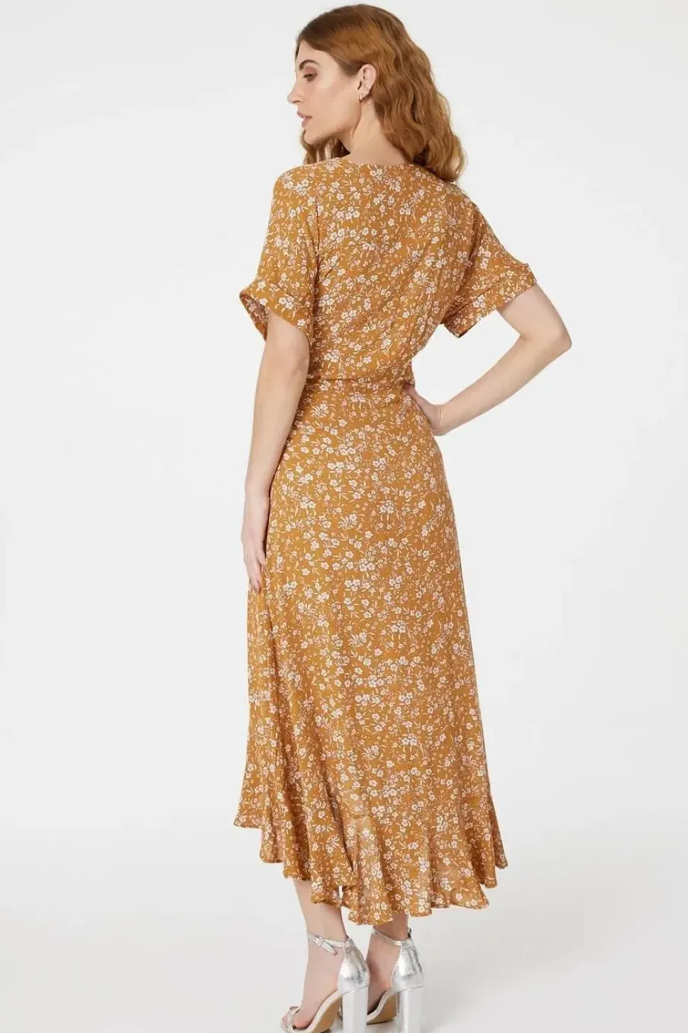 Floral Short Sleeve Wrap Dress