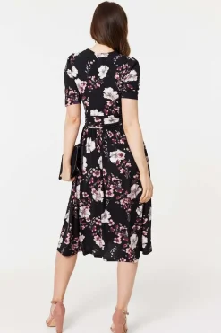 Floral 1/2 Sleeved Midi Dress