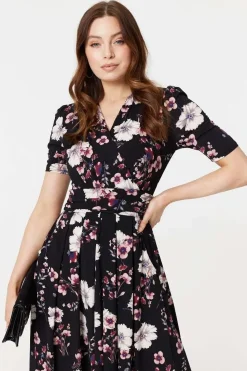 Floral 1/2 Sleeved Midi Dress