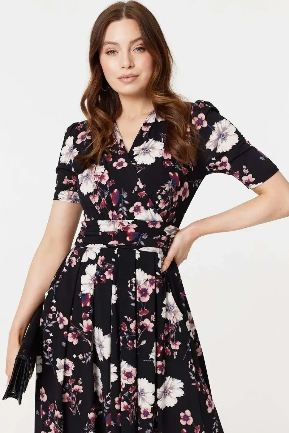Floral 1/2 Sleeved Midi Dress