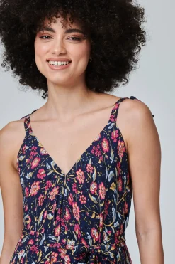 Floral Sleeveless Flared Jumpsuit