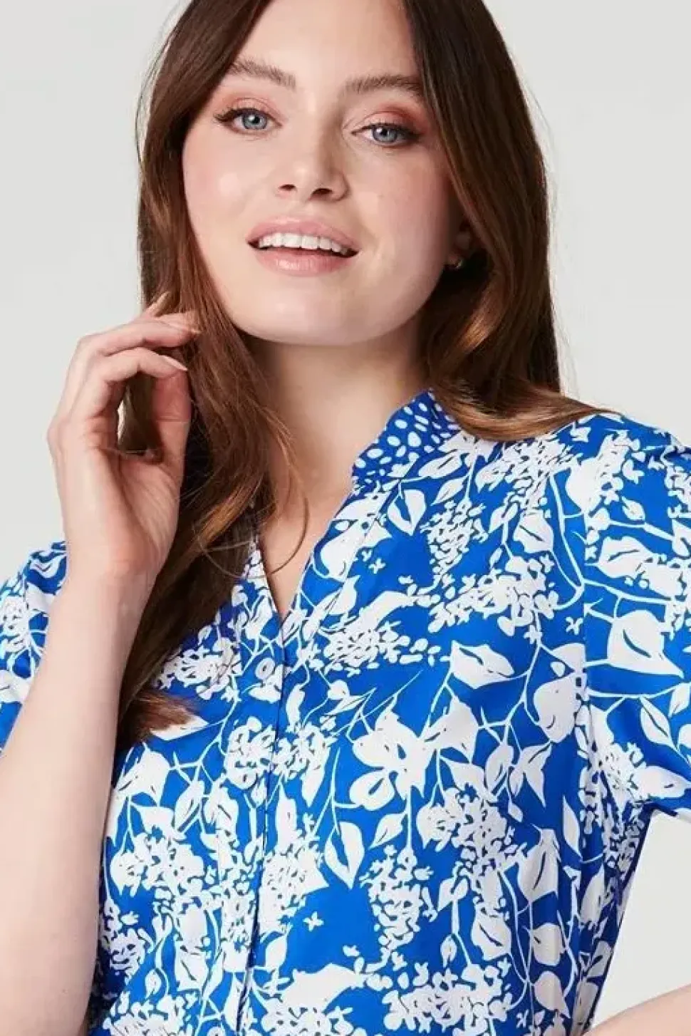 Floral 1/2 Sleeve Midi Shirt Dress