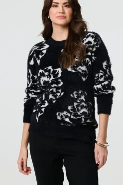 Floral Soft Knit Long Sleeve Jumper