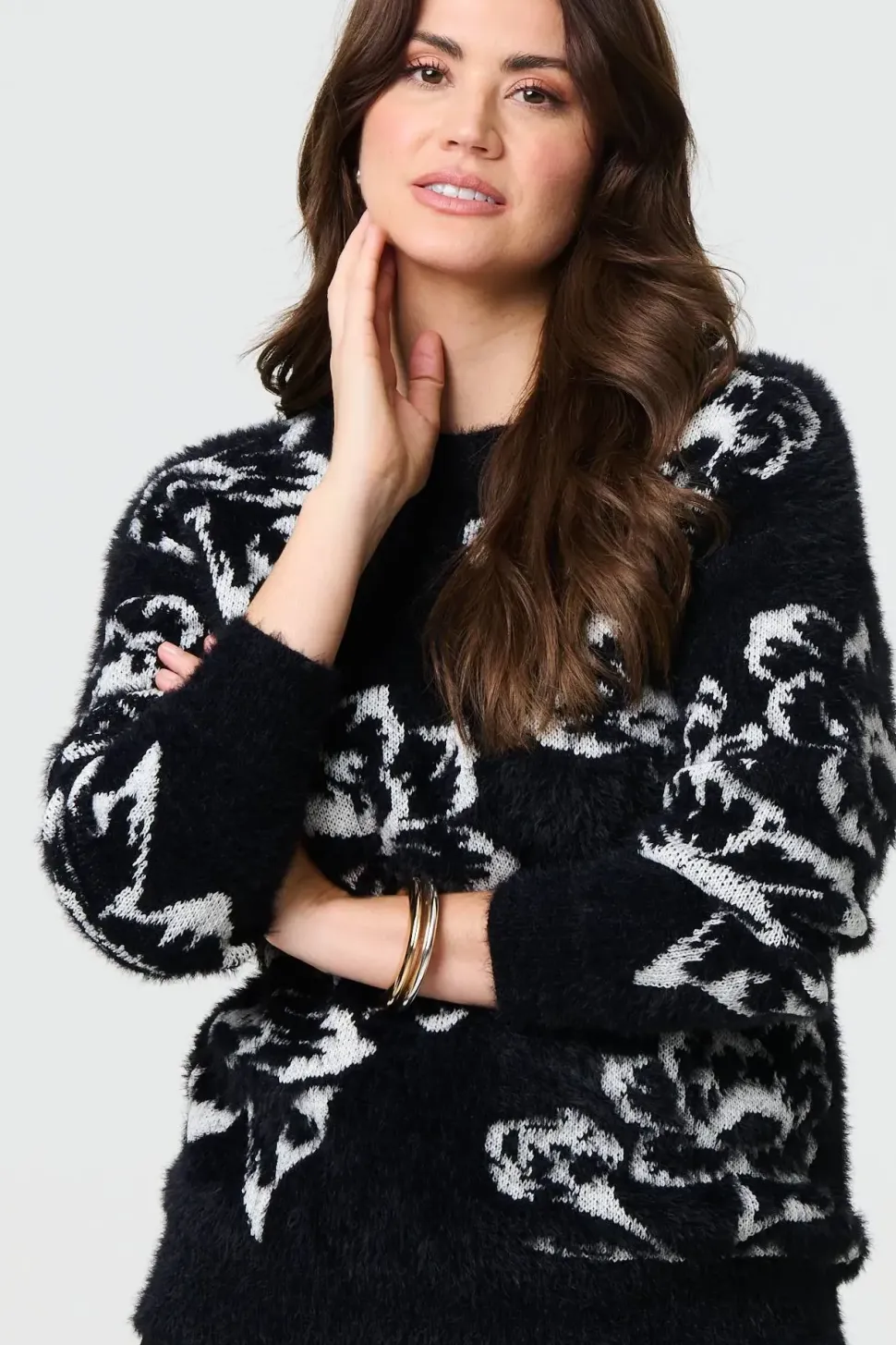 Floral Soft Knit Long Sleeve Jumper