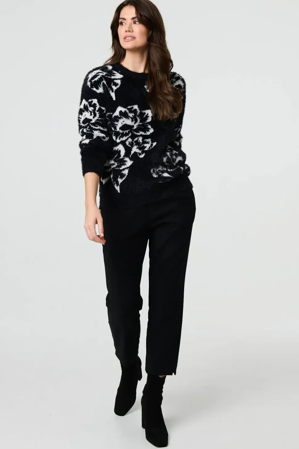 Floral Soft Knit Long Sleeve Jumper