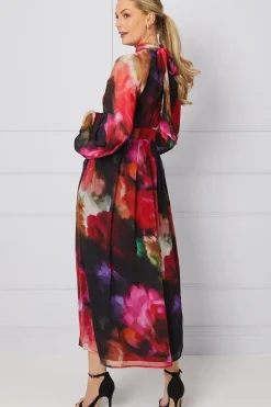 Floral Tie Back Midi Dress