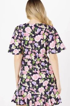 Floral Tiered Hem Mini Dress