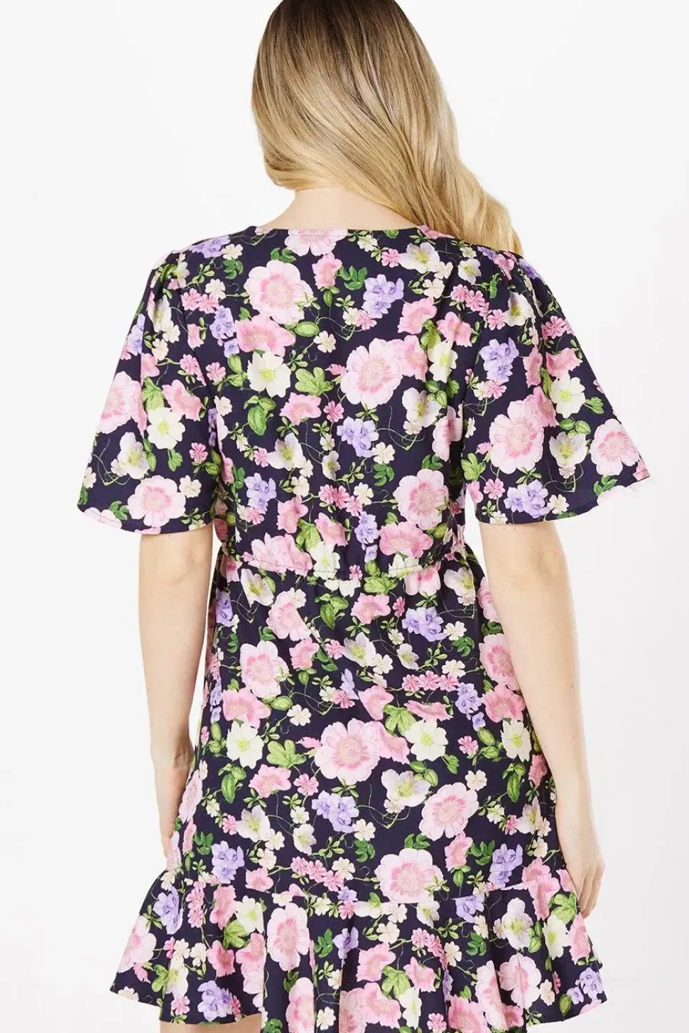 Floral Tiered Hem Mini Dress
