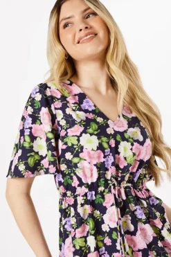 Floral Tiered Hem Mini Dress