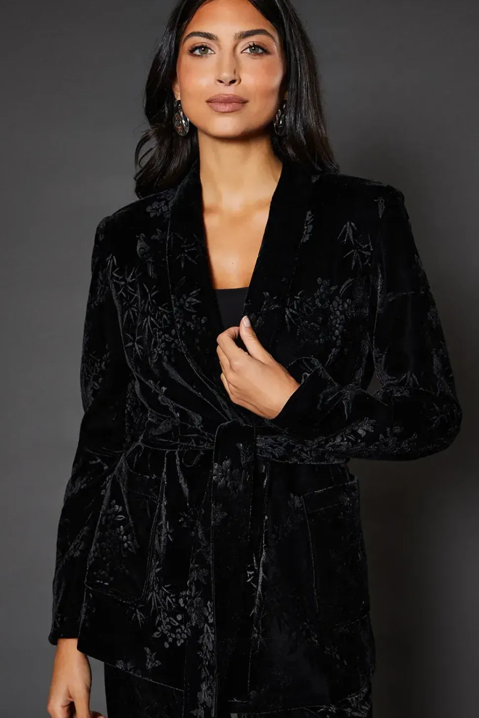 Floral Velvet Blazer