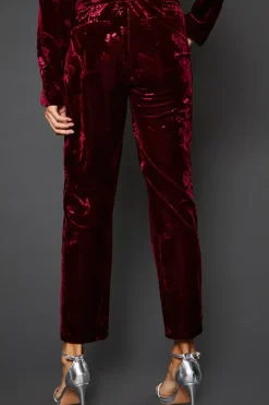 Floral Velvet Tapered Trousers