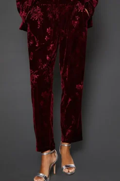 Floral Velvet Tapered Trousers