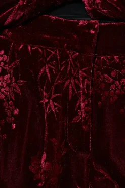 Floral Velvet Tapered Trousers