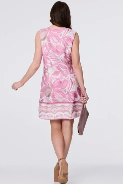Floral V-Neck Knee Length Shift Dress
