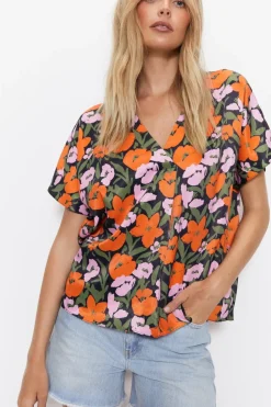 Floral V Neck Tunic