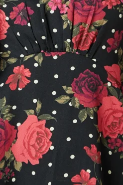 Floral With Spot Tea Blouse