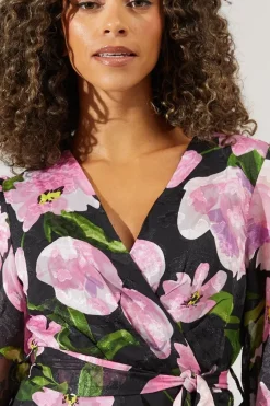 Floral Wrap Blouse