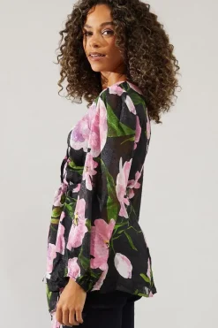 Floral Wrap Blouse
