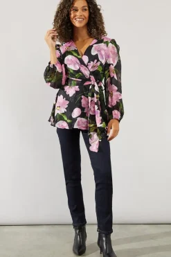 Floral Wrap Blouse