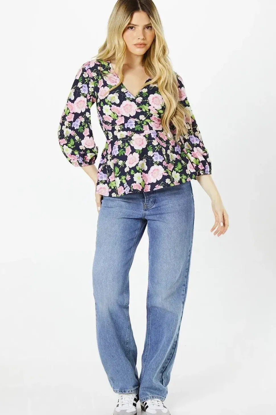 Floral Wrap Blouse