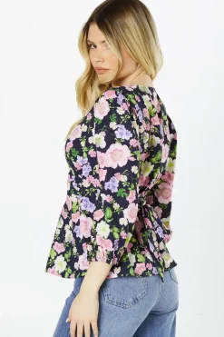 Floral Wrap Blouse