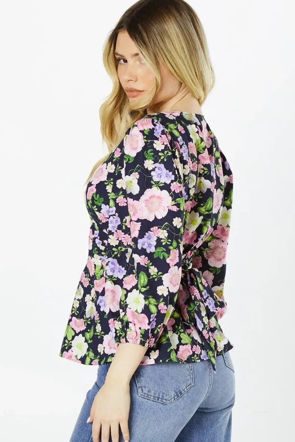 Floral Wrap Blouse