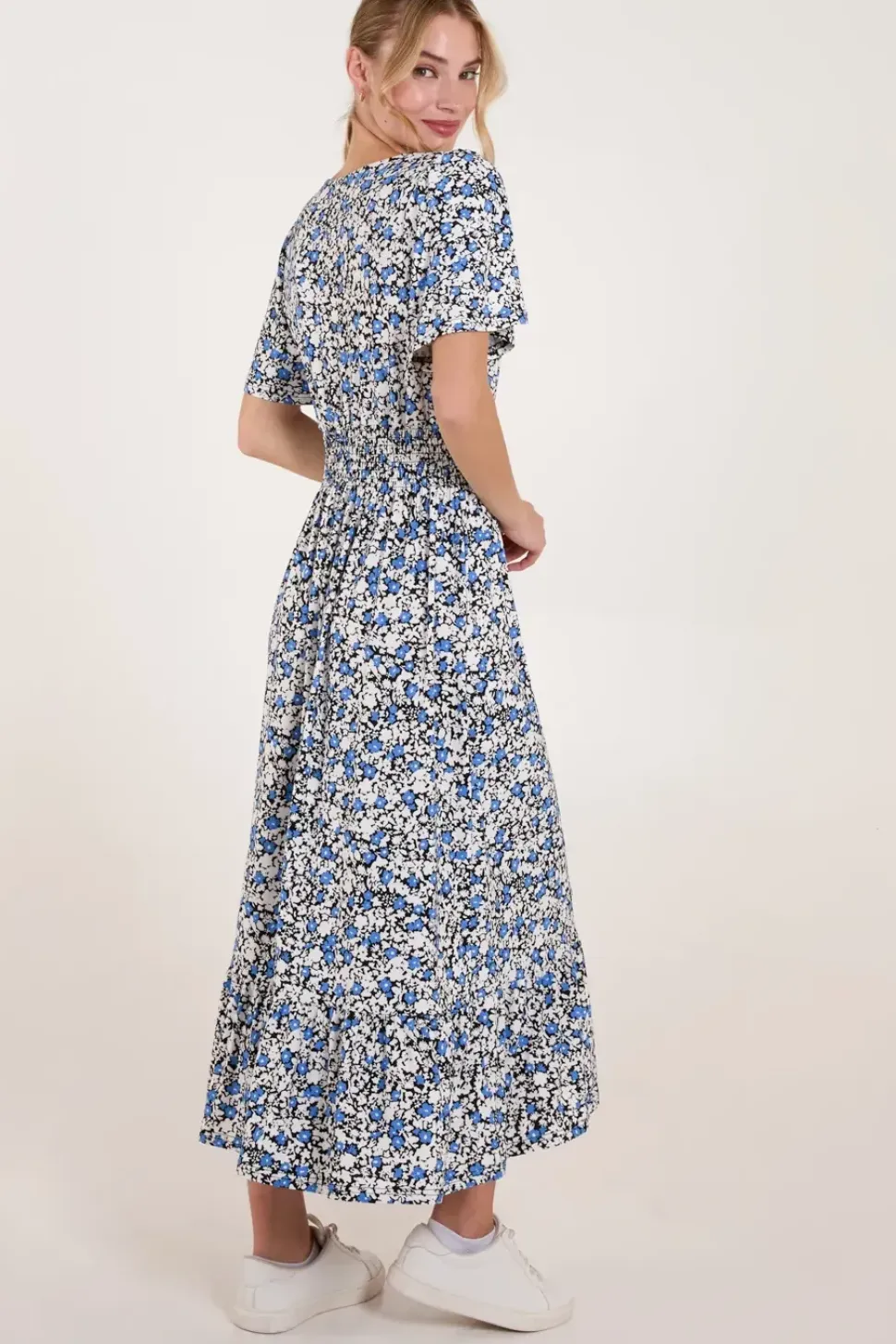 Floral Wrap Front Maxi Dress