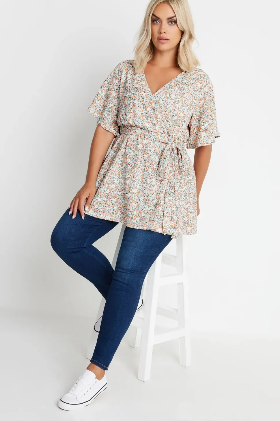 Floral Wrap Top