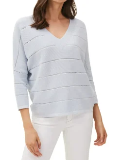 Florence Broderie Textured Fine Knit Jumper-Plain