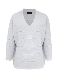 Florence Broderie Textured Fine Knit Jumper-Plain