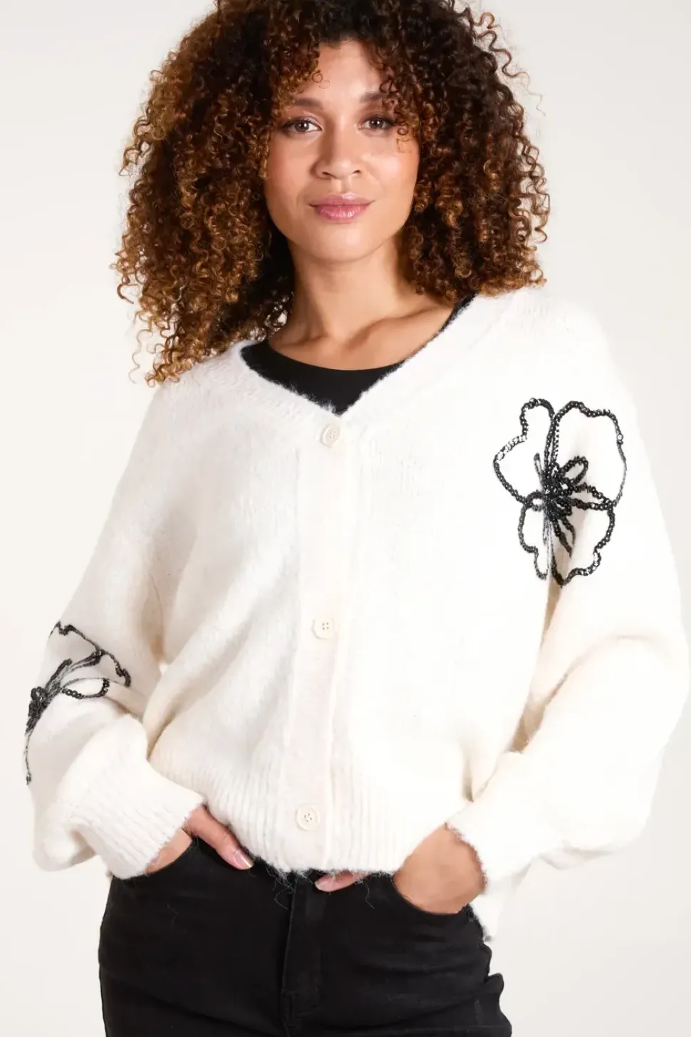 Flower Embroidery Cardigan