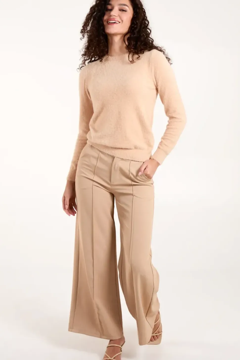 Fluffy Knit Scoop Neck Jumper