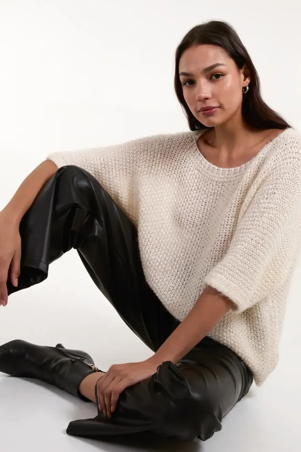 Fluffy Textured Knit Jumper
