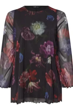 Flute Sleeve Mesh Top