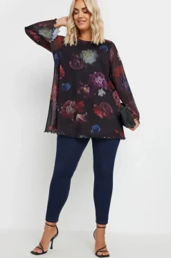 Flute Sleeve Mesh Top