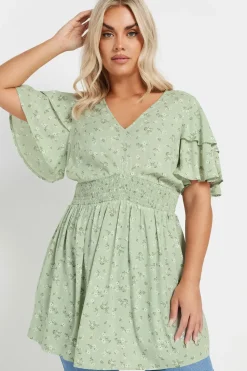 Flutter Sleeve Floral Print Top