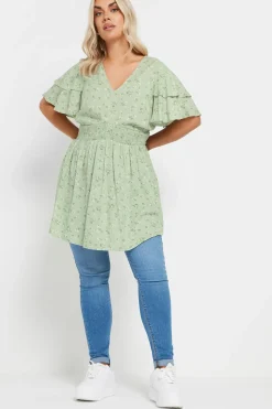 Flutter Sleeve Floral Print Top