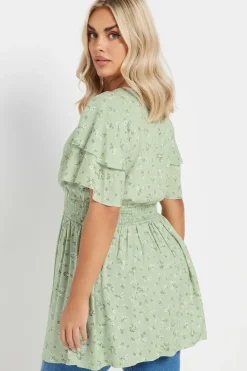Flutter Sleeve Floral Print Top